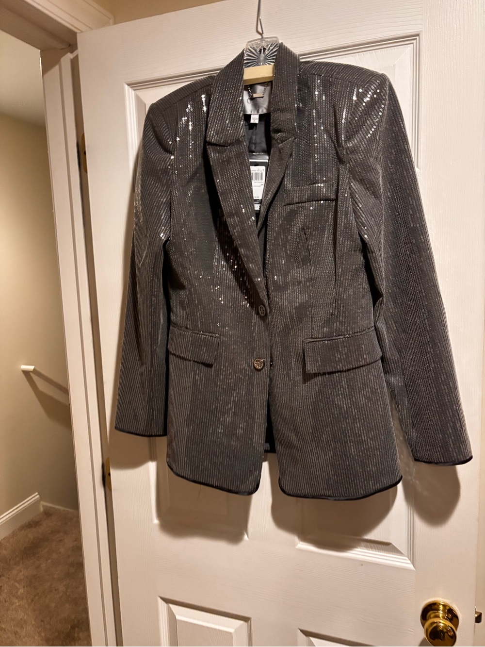 NWT Guess Sequin Gunmetal Jacket